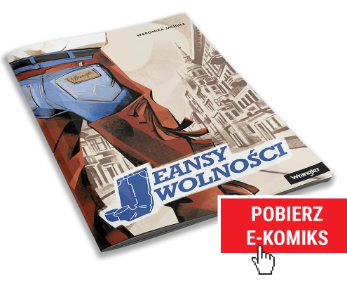Kto stworzył pierwsze Wranglery? W ramach projektu Jeansy Wolności powstał komiks opisujący inspirującą historię pewnego biednego żydowskiego krawca pochodzącego z łódzkich Bałut. Projekt realizowany jest przez Fundację Mecenas 5.0 przy wsparciu FWG.