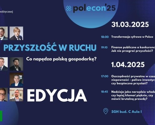 PolEcon powraca z piątą edycją, podczas której odbędą się cztery panele, a w jednym z nich wystąpi Marek Tatała, prezes FWG. Zapraszamy do SGH 31.03-1.04 na debatę dotyczącą najważniejszych zagadnień o przyszłości Polski!